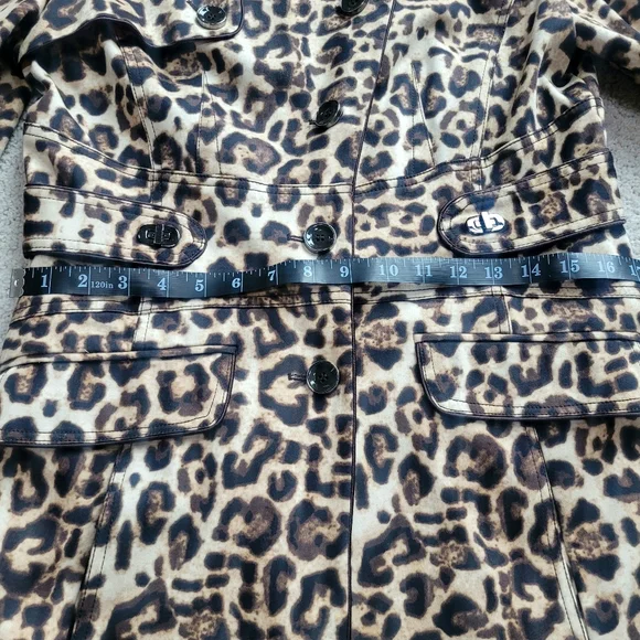 Etcetera Leopard Print Trench Coat Like New Designer Outerwear Size 8 - Picture 8 of 14